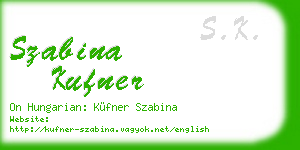 szabina kufner business card